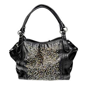 Frye Deborah Sequin-Embellished Black Leather Tote Bag